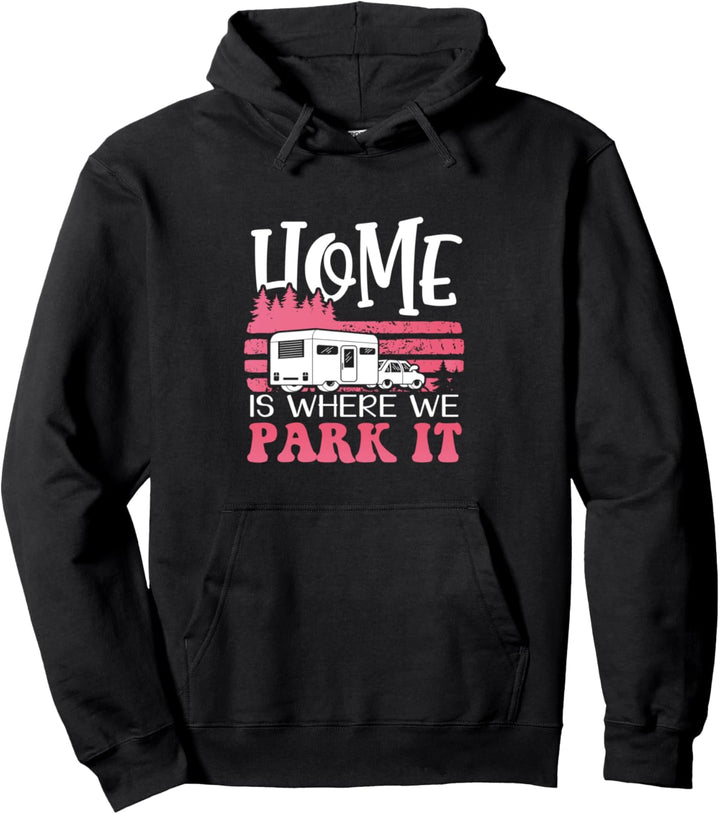 Zuhause, wo wir es parken - Camper Retro Pullover Hoodie