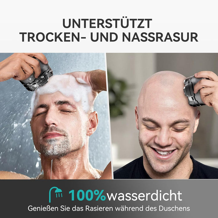 Glatzen Rasierer Herren, kensen Kopfrasierer Glatze Wasserdicht Kopf Rasierer Herren Wiederaufladbar