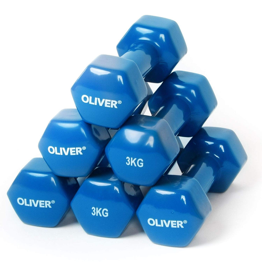 OLIVER Kurzhantelpaar 3er Kombi 3kg Gewichte Kraft Training Vinylummantelung