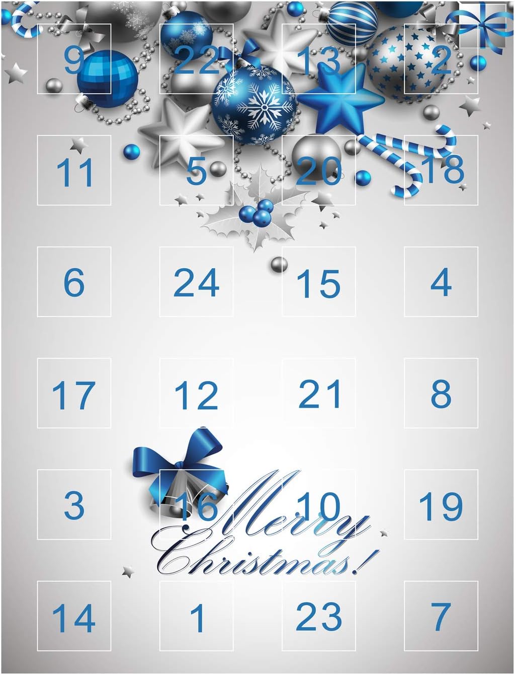 VALIOSA Mode-Schmuck Adventskalender,Merry Christmas' mit Halskette, Armband + 22 individuelle Perle