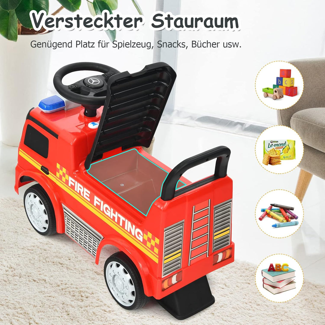 DREAMADE Rutschauto mit Lichter, Musik und Sirene, Rutscher für Kinder 18-36 Monate, Rutscherfahrzeu