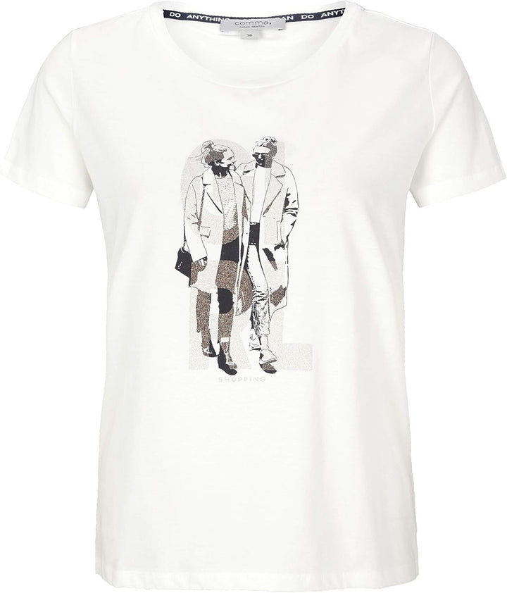 comma casual identity Damen Shirt mit Graphic-Print white placed print 42