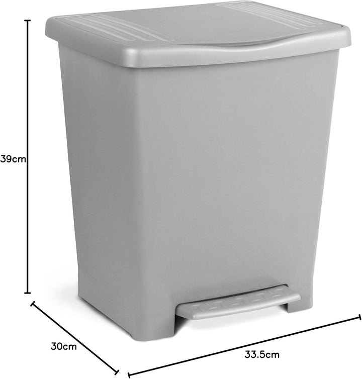 TATAY Millenium Mülleimer mit Pedal 21L | Mattes Finish | Innen und Aussen | Für 20–30L Beutel | BPA