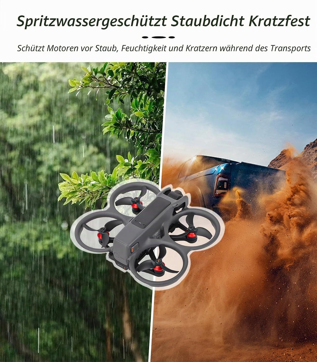 Motorabdeckung Kappe für DJI Avata 2 Aluminiumlegierung Drohnenmotor-Schutzhülle Staubdicht Wasserdi