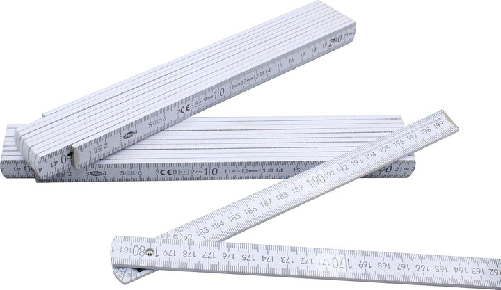 10 Stück Zollstöcke Zollstock 2 Meter mit 90°/180° Winkeleinrastung und Winkelskala (30°/45°/60°/75°
