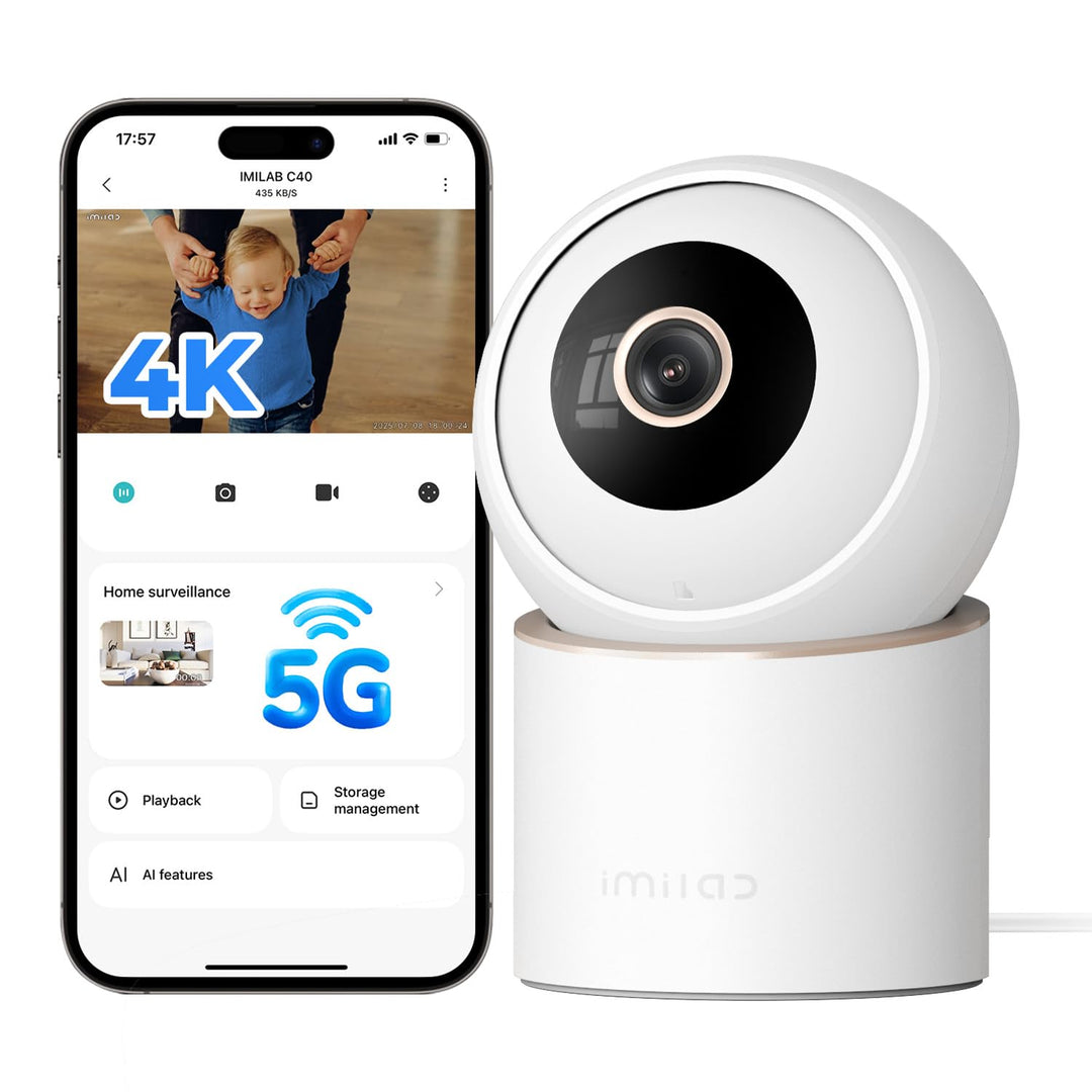 IMILAB 4K 8MP Innenkamera, 360° Überwachungskamera für Haustiere/Babys mit Xiaomi Home App, Kabelgeb