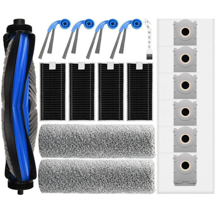 18 Stück Zubehörset für ECOVACS DEEBOT T80 Omni Saugroboter, 1 Gummi-Hauptbürste, 4 Filters, 2 Wisch