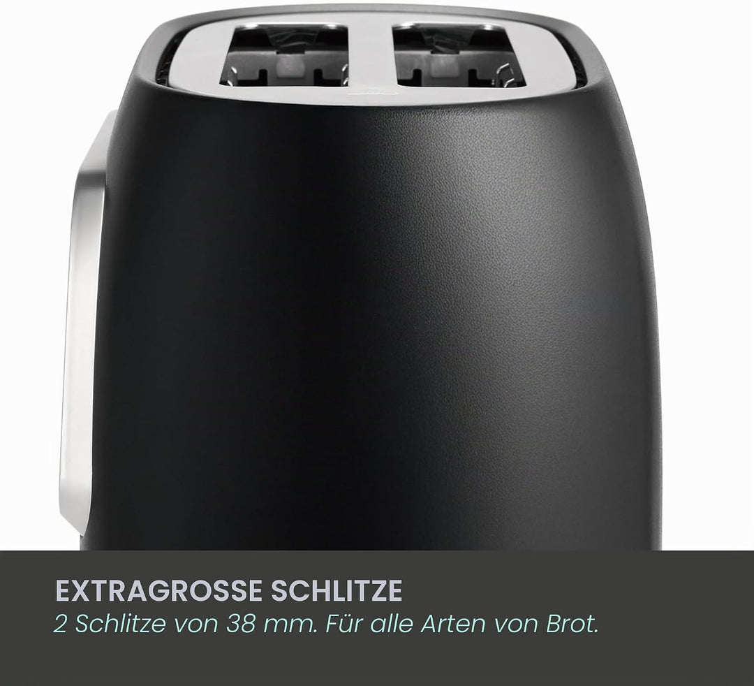 JOCCA Digitaler Easy-Touch-Toaster, 2 Schlitze, Touchscreen, 6 Bräunungsstufen und 6 Brotarten, brei