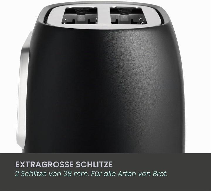JOCCA Digitaler Easy-Touch-Toaster, 2 Schlitze, Touchscreen, 6 Bräunungsstufen und 6 Brotarten, brei