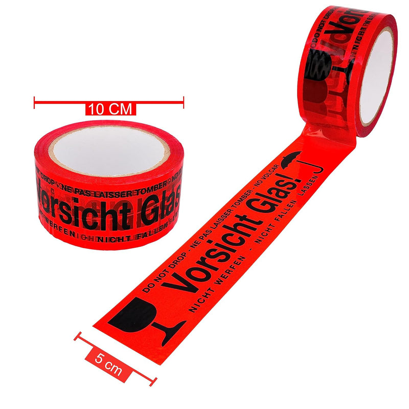 BIGtec 24 Rollen Paketklebeband Vorsicht Glas leise abrollend Klebeband Packband Paketband Verpackun