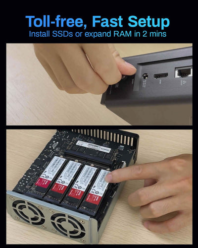 TERRAMASTER F8 SSD Plus NAS - 8Bay All SSD NAS Storage Core i3 8-Core 8-Thread CPU, 16GB DDR5 RAM, 1