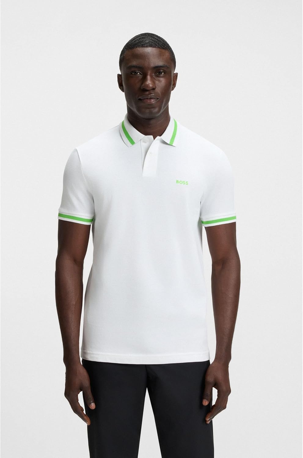 BOSS Herren Pio Polohemd S Weiss 100, S Weiss 100