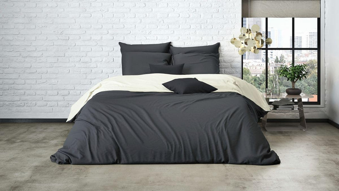 MISTRAL HOME Uni Einfarbig Wende Bettwäsche Edel Perkal 100% Ägyptische Baumwolle, Farbe:Pristine-Ra