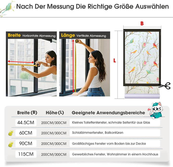 Lifetree Fensterfolie Blickdicht Sichtschuzfolie Selbsthaftende: Glasmalerei Sonnenschutz Fenster Bu