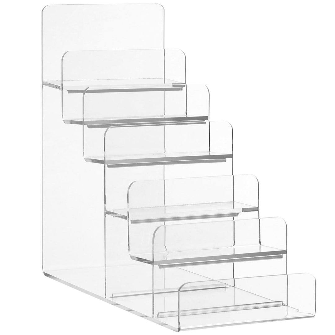 Cabilock Klares Acryl 6 Ebenen Display Acryl Riser Display Tablett für Zahlen Schritt Acryl Geldbörs
