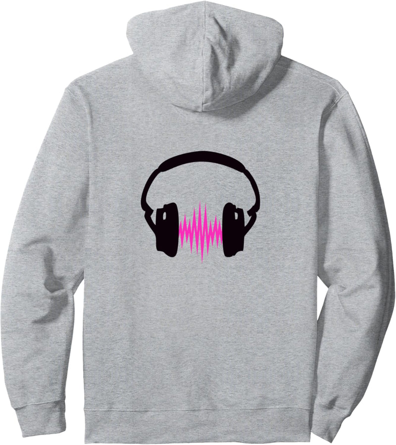 Kopfhörer Musik Puls Frequenz Welle Sound Musiker DJ Party Pullover Hoodie