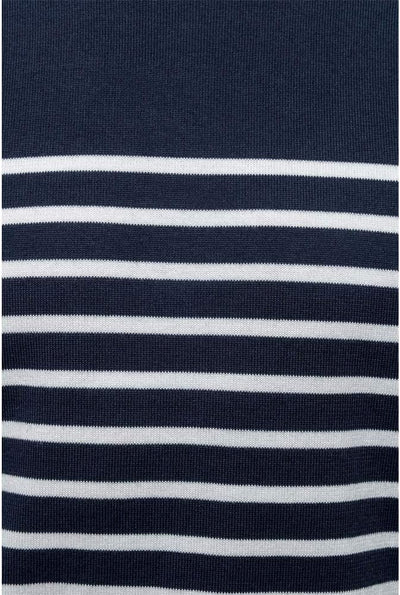 noTrash2003 Herrenpullover Ringelshirt Marine-Stil Breton Shirt Pullover Streifen Shirt Navy/Weiss m