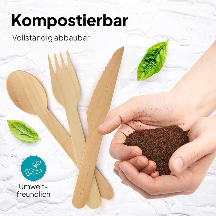 2000 Stück Einweg Holzmesser Besteck | Holz Messer Einwegmesser Einwegbesteck | Holzbesteck Holzgesc