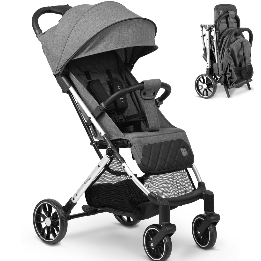 Nukido Kinder Wagen Kinderwagen Babywagen Bis 15 kg Grosse Räder Sitzbuggy Buggy Zusammenklappbar Ha