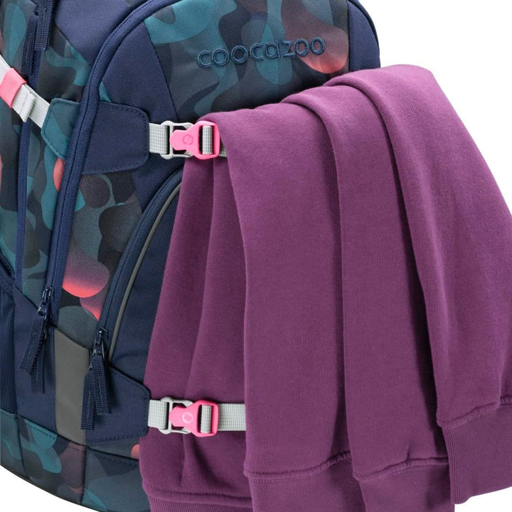 Coocazoo Schulrucksack-Set MATE „Cloudy Peach“ 3-teilig, blau/lila/pink, ergonomischer 30L Tornister