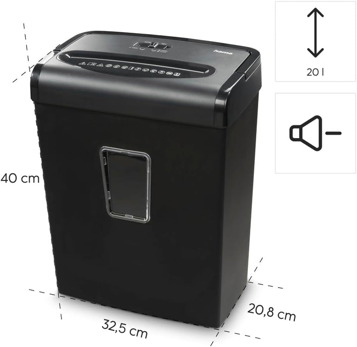 Hama Aktenvernichter Einzug Aktenvernichter professionell Home Office (Partikelschnitt, Schredder, e