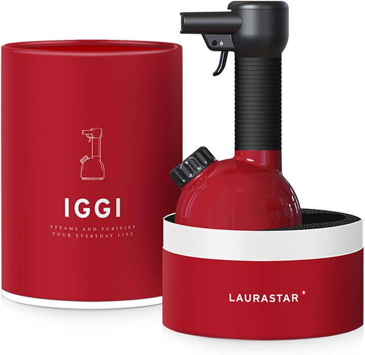 Laurastar IGGI Intense Red Tragbare Dampfreiniger, Desinfiziert und Dekontaminiert Textilien und Geg