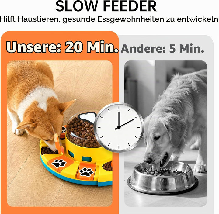 Hundepuzzle-Spielzeug, 2 Ebenen, Slow Feeder, Futterspender für Leckerlis, IQ-Training und Unterhalt