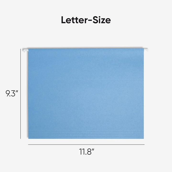 Smead Standard-Hängeregistraturmappen, 25 Stück, Blau, 1/5-geschnittene verstellbare Reiter, Briefgr