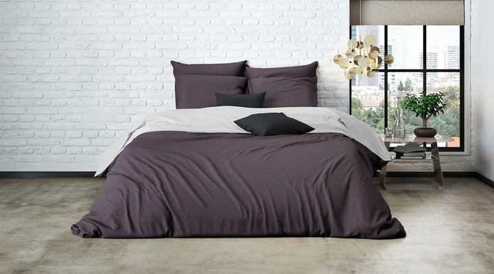 MISTRAL HOME Uni Einfarbig Wende Bettwäsche Edel Perkal 100% Ägyptische Baumwolle, Farbe:Shale Taupe