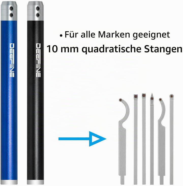 DEEFIINE Drechseleisen Set mit Hartmetall-Schneidplatten,Drechseleisen Drehwerkzeuge Messergriff (bl