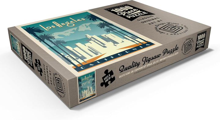 Los Angeles Skyline, Vintage Poster - Premium 1000 Teile Puzzle - MyPuzzle Sonderkollektion von Ande