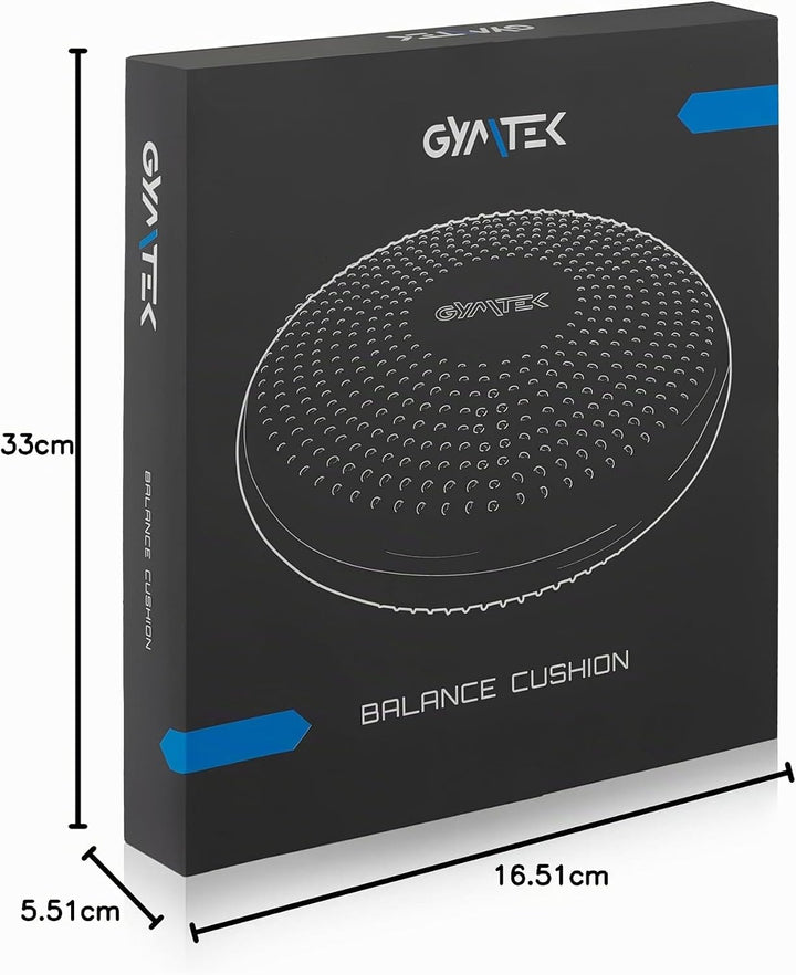 Gymtek Balance Kissen mit Pumpe, 33cm, Ballkissen, Gleichgewichtstrainer, Ballsitzkissen, Balance Pa