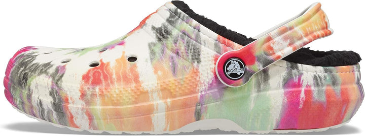 Crocs Unisex Classic Lined Tie-dye Clogs, Blotched Tie Dye