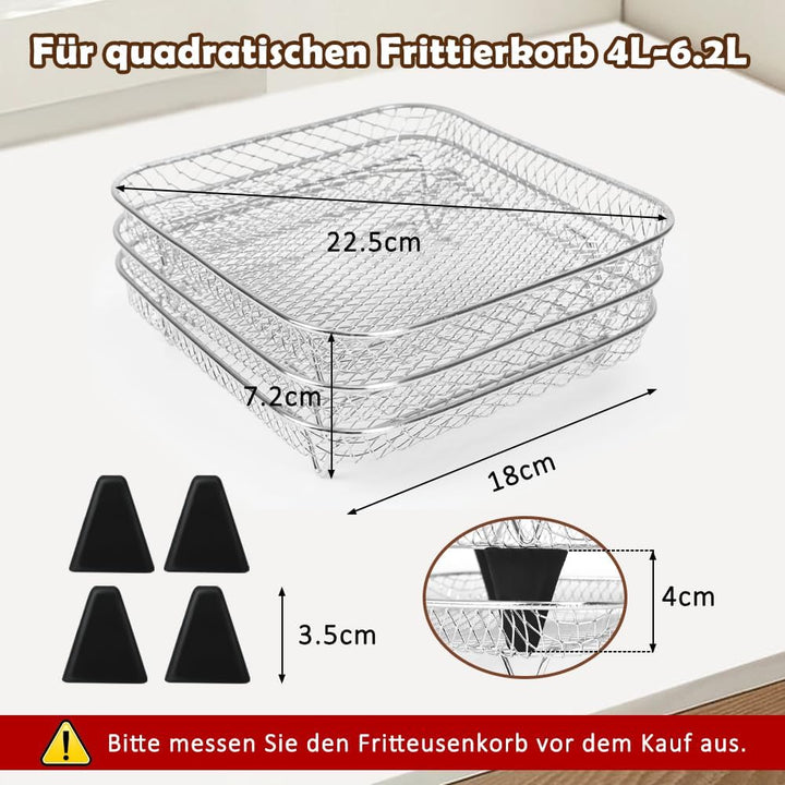 Airfryer Zubehör für Russell Hobbs 4L /Ninja PRO 4,7L AF140EU & 6,2L AF180EU Heissluftfritteuse, Kle