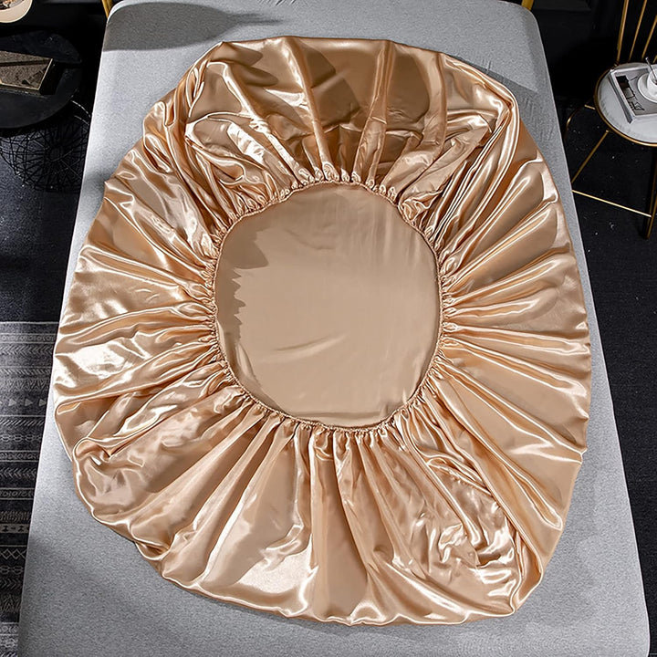 Jemiipee Spannbettuch Einfarbig Satin Seide Glänzend Betttuch Leintuch 150x200 cm für Matratzen bis