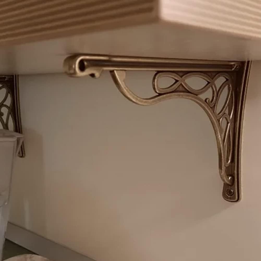 Regalhalterungen, Gusseisen, Metall, Corbels, Wand, 24,1 x 19,1 cm, 2 Stück Messing Antik-optik, Mes
