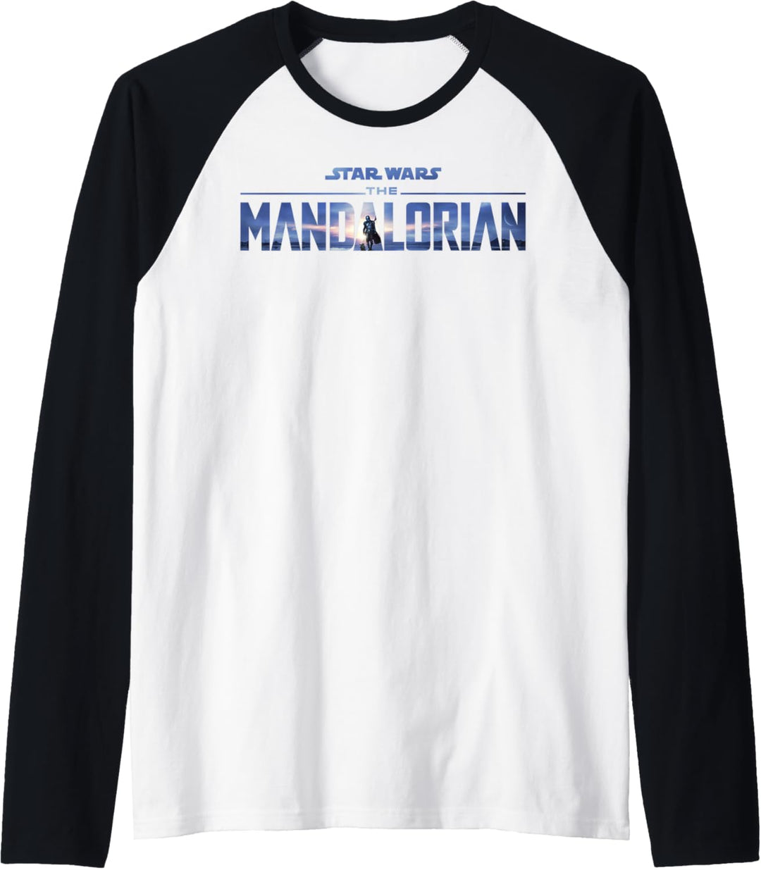 Star Wars Mandalorian Mando In The Horizon Text Raglan