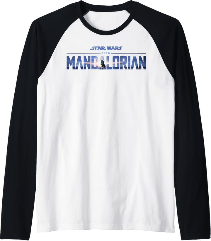 Star Wars Mandalorian Mando In The Horizon Text Raglan