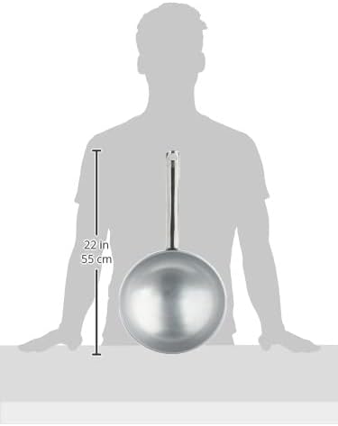 Pentole Agnelli ALMR1111W28 Wok, Radiant mit Boden aus Aluminium, 28 cm, Metall, Silber/schwarz, 28
