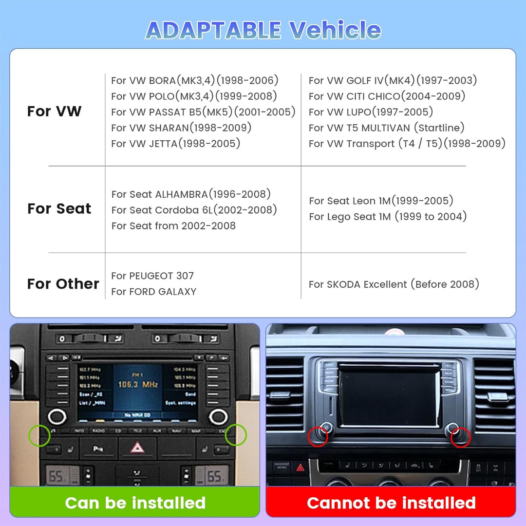 [8Cores 4G+64G] Hikity Android 15 Autoradio für VW Golf 4 T5 Polo Passat 7Zoll Touch Display Auto Ra