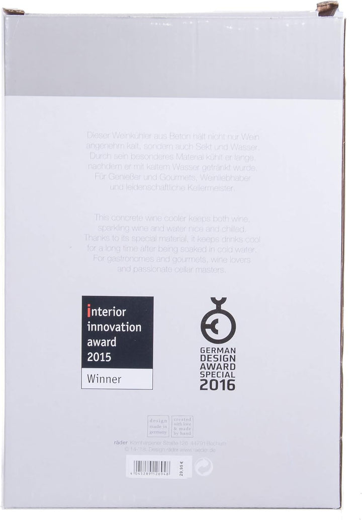 Räder Vino Beton Weinkühler Any Time is Wine Time D 13,5 cm | H 21,5 cm Grau, D 13,5 cm | H 21,5 cm