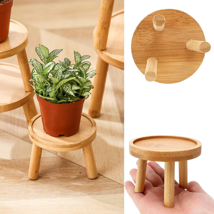 Pflanzenhocker Holz Klein, Hocker Holz Für Blumen, Topfpflanzenständer, Blumentopf Basishalter Rund,
