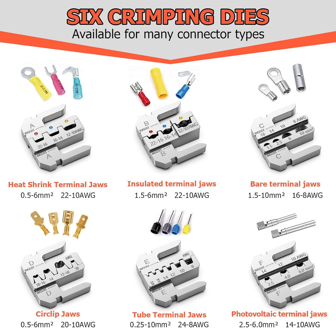 Crimpzange Set, Preciva Ratsche Kabel Crimpzange Werkzeug Kit, Elektrische Terminal Kabel Crimper mi