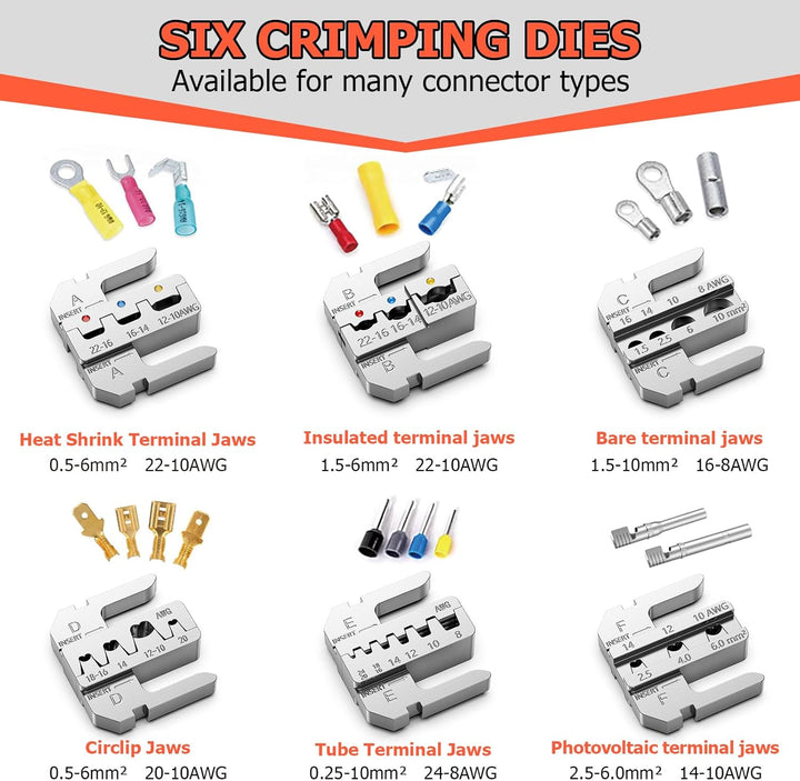Crimpzange Set, Preciva Ratsche Kabel Crimpzange Werkzeug Kit, Elektrische Terminal Kabel Crimper mi
