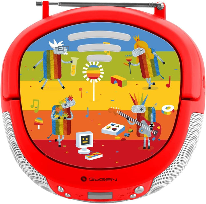 GOGEN Kinder CD Player I LCD Display I AUX I MP3 I Karaoke-Funktion I Tragbar I Batterie oder Netzte