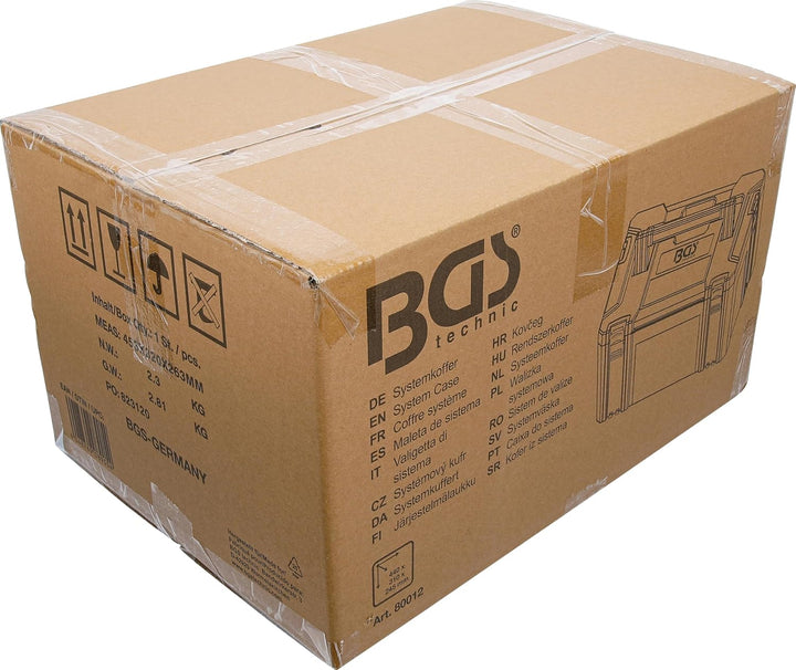 BGS 80012 | Systemkoffer Grösse L für Werkzeug | ABS-Kunststoff | stapelbar Systemkoffer | Grösse L,