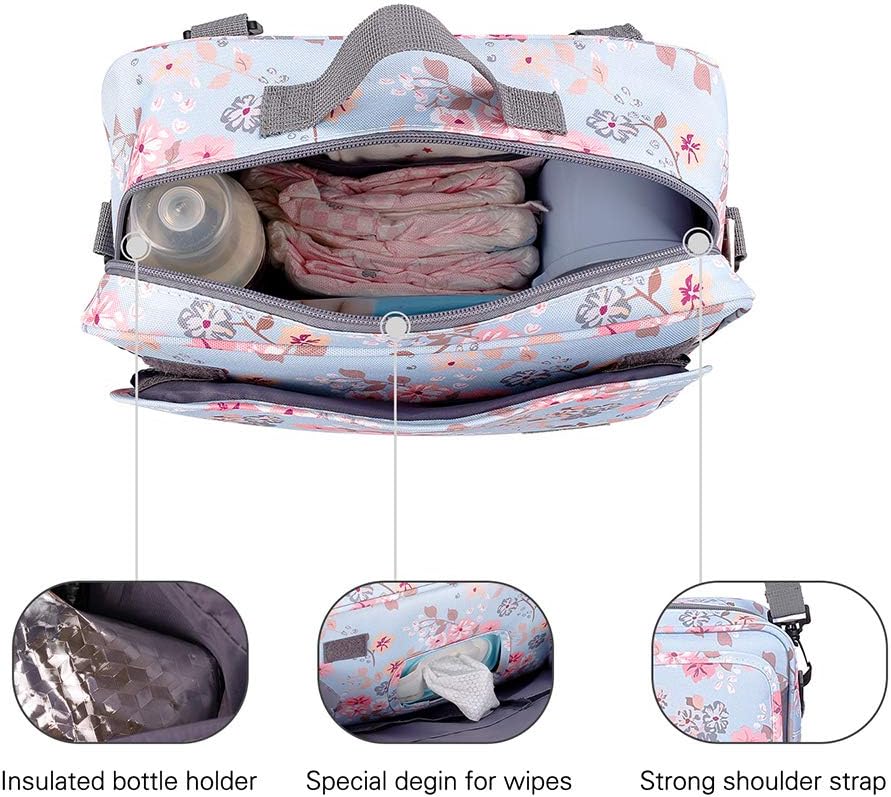 MOMIGO Baby-Wickeltasche, Kinderwagentasche – Wickeltasche für Windeln, Feuchttücher und Spielzeug,