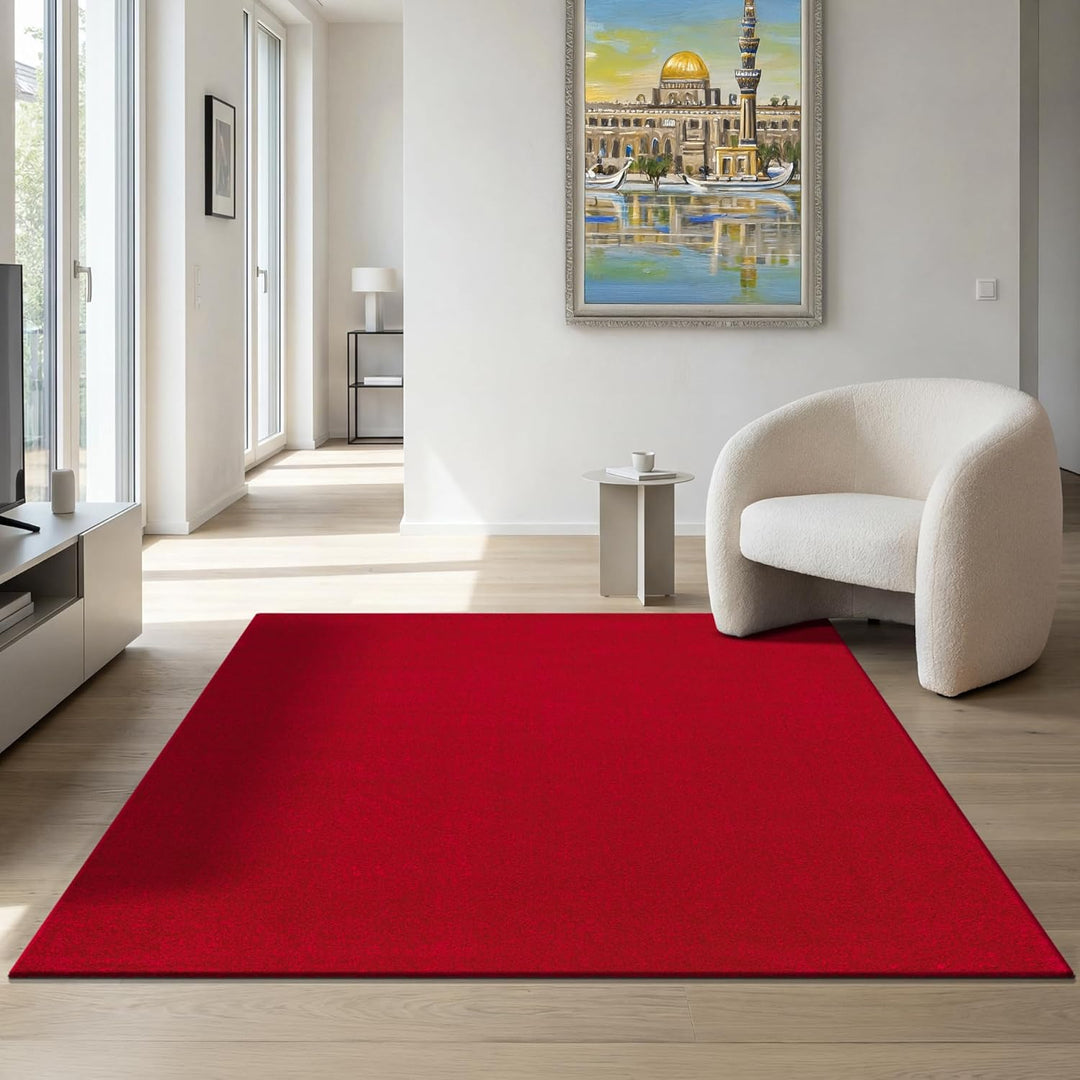 SANAT Kurzflor Teppich Wohnzimmer - Uni Modern Teppiche fürs Schlafzimmer, Arbeitszimmer, Büro, Flur