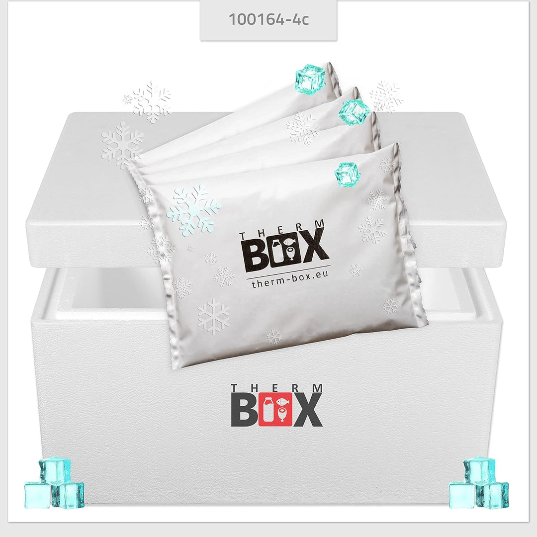 THERM BOX Styroporbox gross mit Kühlakku für Kühlbox Transportbox Thermobehälter Wiederverwendbar 37