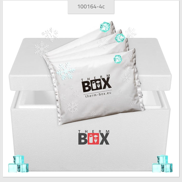 THERM BOX Styroporbox gross mit Kühlakku für Kühlbox Transportbox Thermobehälter Wiederverwendbar 37